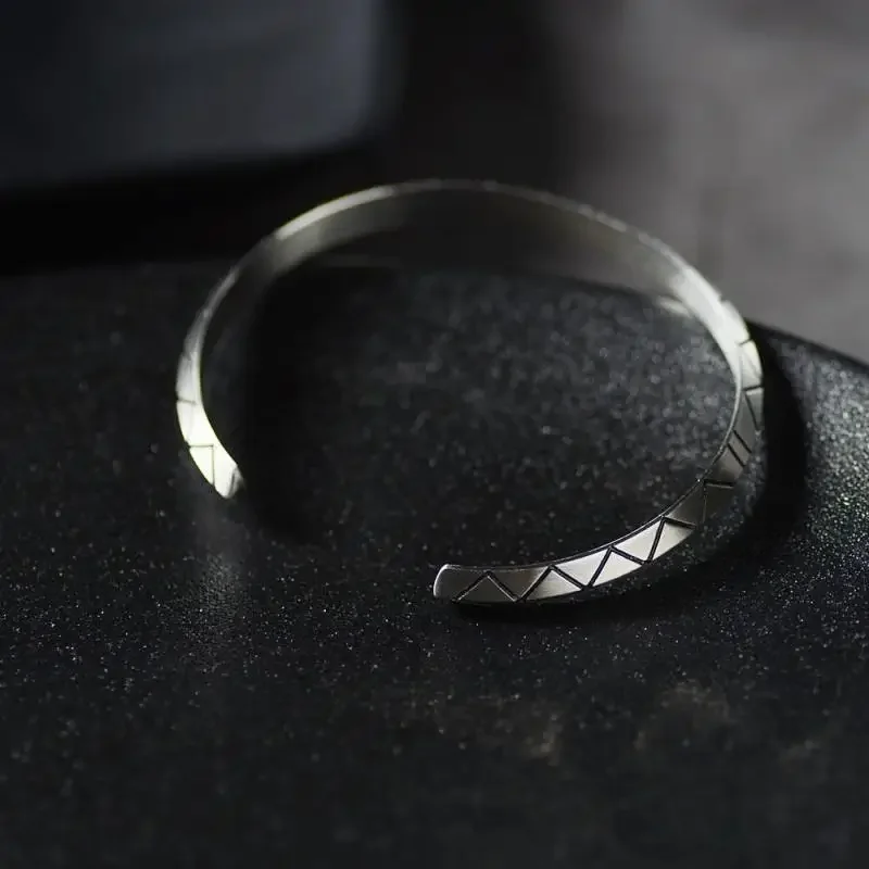 Half-Fold Square Open Bangle Bracelet Geometric Classic Punk Shape Men Women Everyday Go Out Jewelry
