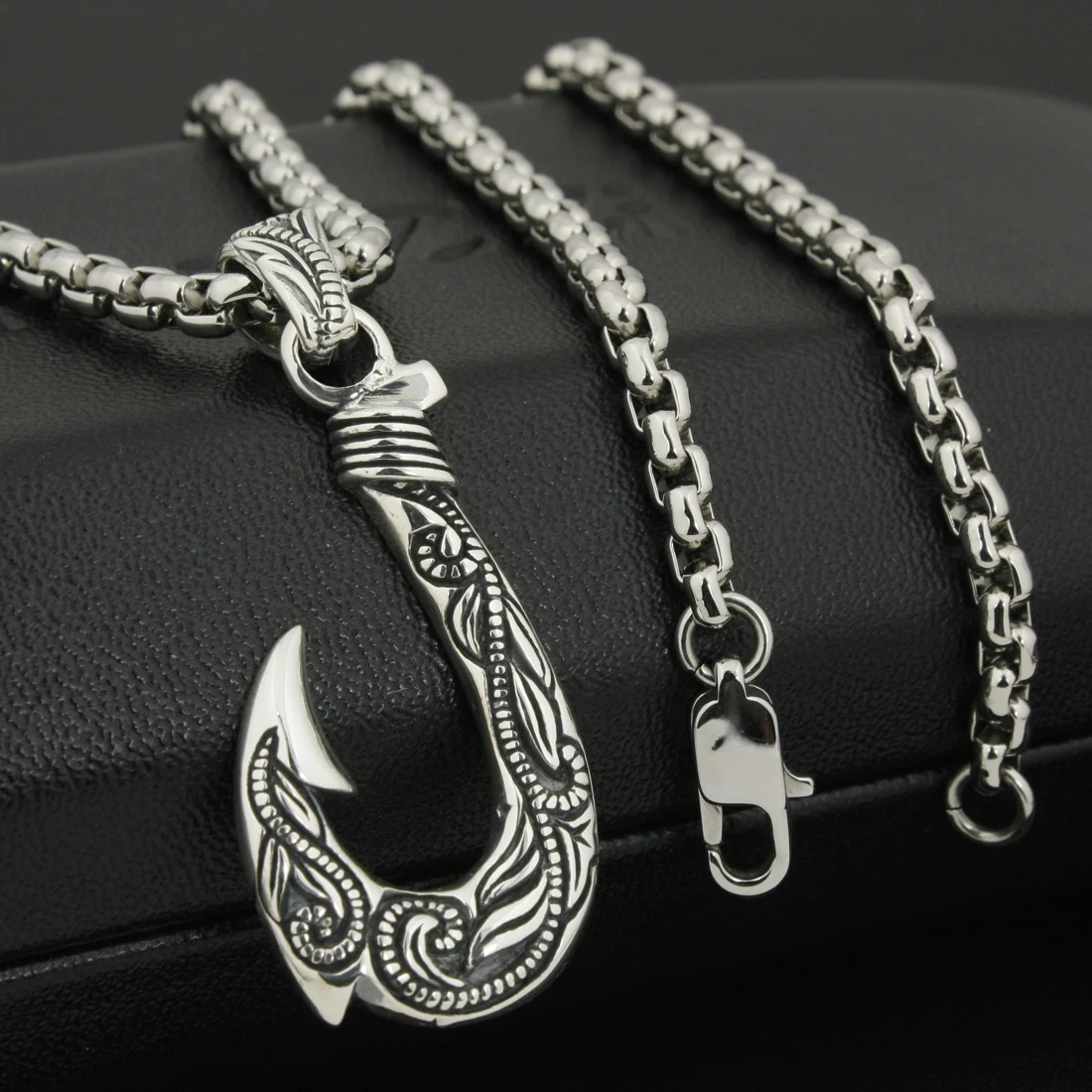 Mens Fishing Hook Beaded Necklace Pendant Stone Necklace - Angler – Dana  LeBlanc Designs