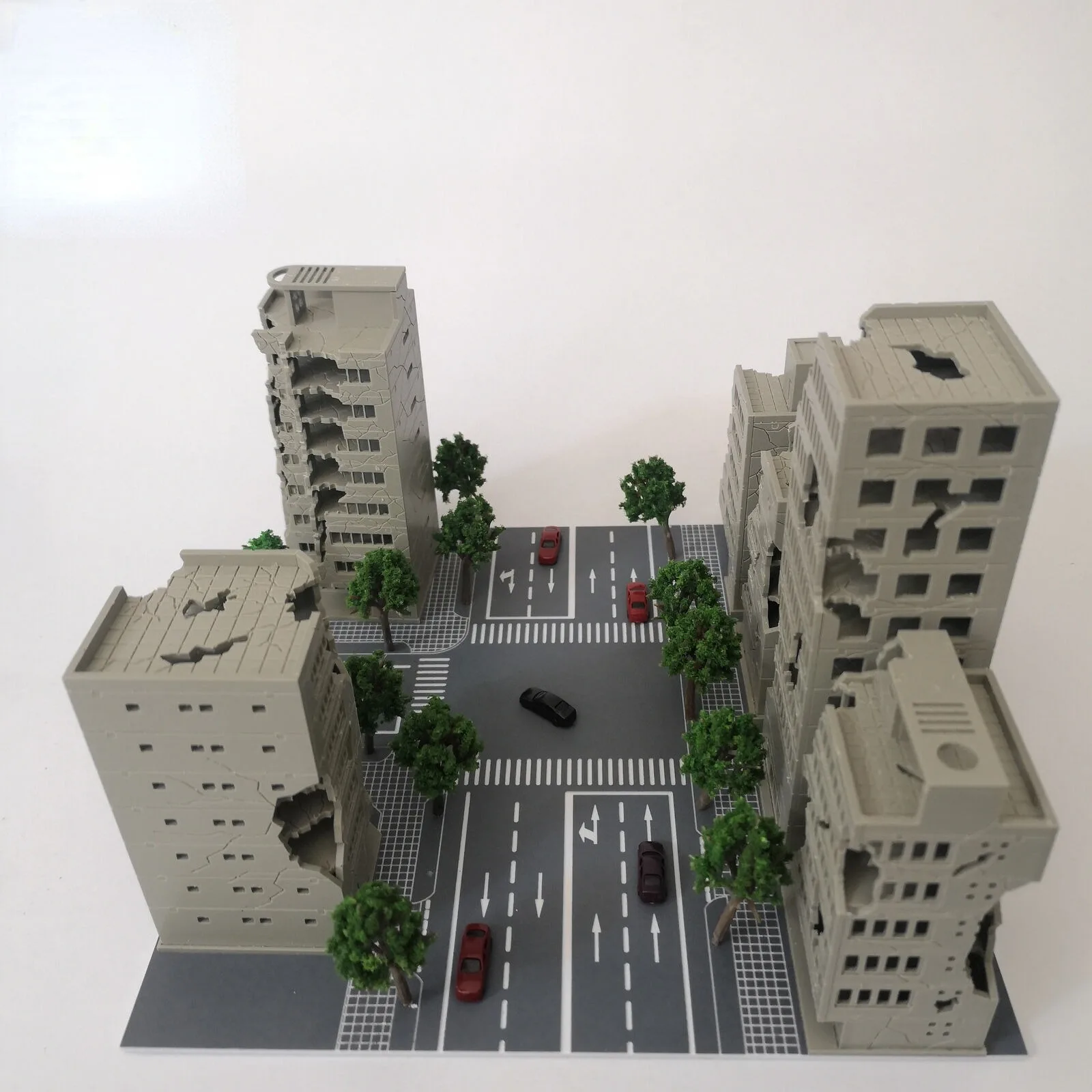 1/300 아웃랜드 철도 도시 전쟁 손상된 건물 모델 장면 모델 반다이용