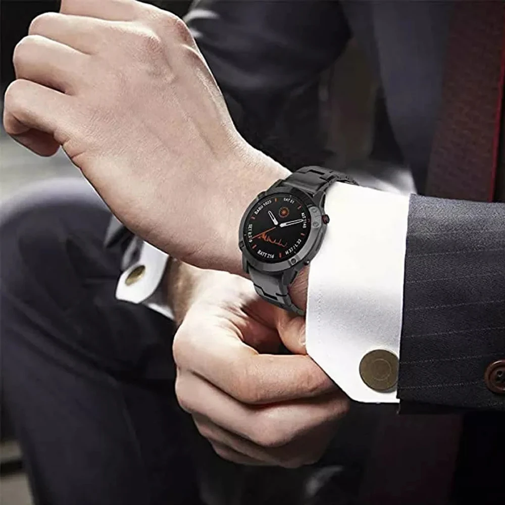 

For Garmin 22mm 26mm Quickfit Titanium Alloy Wrist Strap Fenix 7X 7 6 6X Pro 5 5X Plus Descent MK2 MK1 Marq Epix Gen 2 Wristband