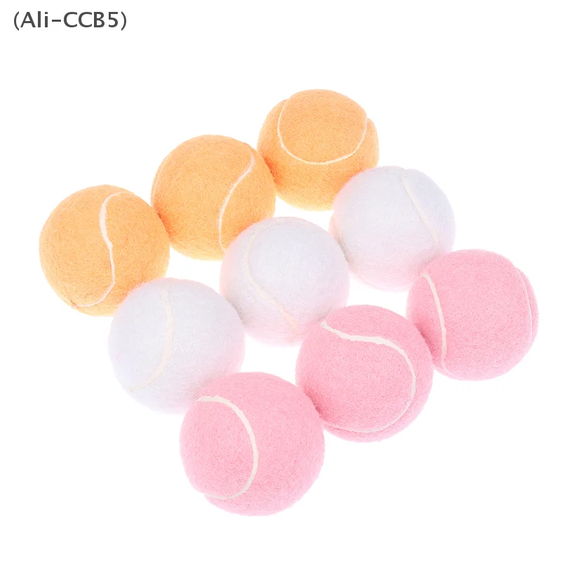 High Stretch Practice Massage Gym Balls 3 Pcs Orange White Pink Wear-resistant Tennis Balls for Beginner for Tennis Balls