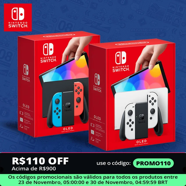 Console Nintendo Switch OLED - Azul e Vermelho Neon