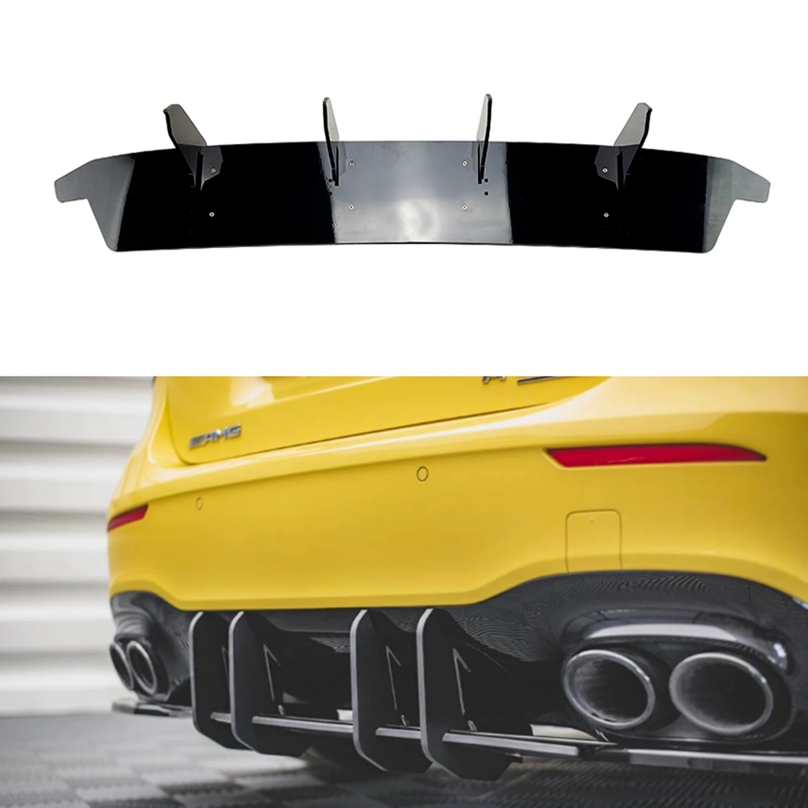 Paraurti Posteriore Diffuer Spoiler Lip Plate Canard Splitter Guard Staffa Di Copertura Per Mercedes Benz Classe A W177 A35 A45 Amg 2019-2021