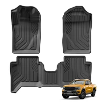 Tapis de sol de voiture en TPE 3D, jeu de pieds, coussinets, tous temps, accessoires automobiles, Ford Ranger 2023 2024, 3 pièces par ensemble 1