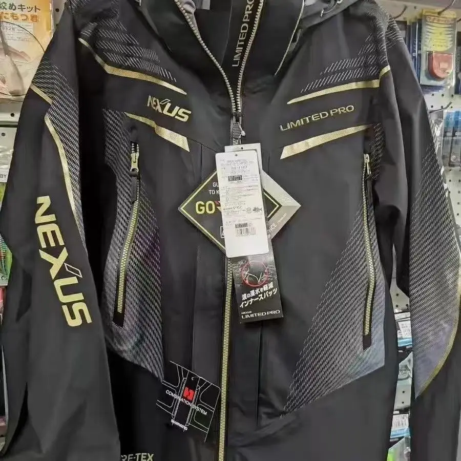 2024 New Fishing Clothing Thin Three-layer Rubber Windproof Rainproof Jacket Rock Fishing Coat Overalls Two-piece Set RA-112U