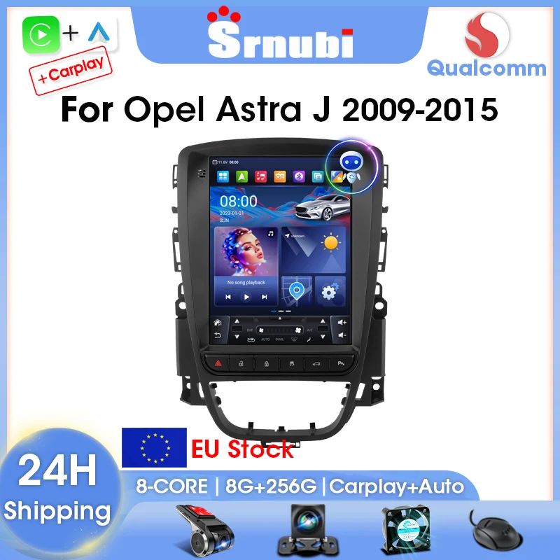 Srnubi Android Radio de coche para Opel Astra J Vauxhall Buick Verano 2009-2015 reproductor Multimedia Carplay unidad principal de pantalla Vertical 1