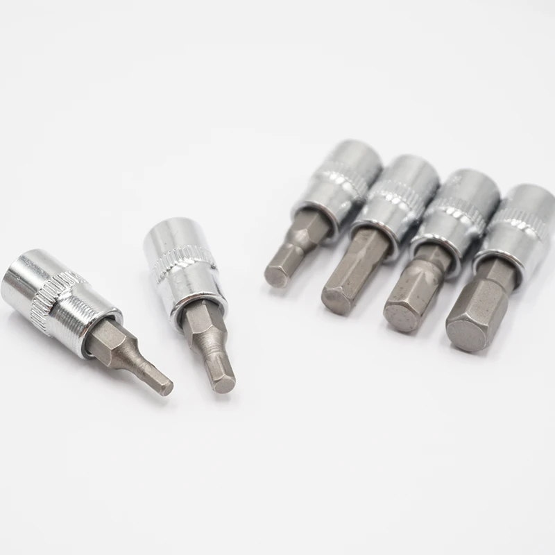 6pcs 1/4 Inch Hex Bit Socket Set  Allen Key Spline Bits H3 H4 H5 H6 H7 H8 Ratchet Socket Wrench Adapter Head for Torque Spanner