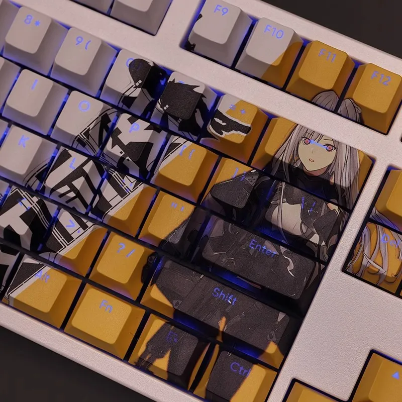 Meninas Frontline Ak12 Keycap Pbt Sublimação de Tintura Backlit Anime Gaming Key Caps para Ansi 61 87 104 108 Chaves Set - Imagem 2
