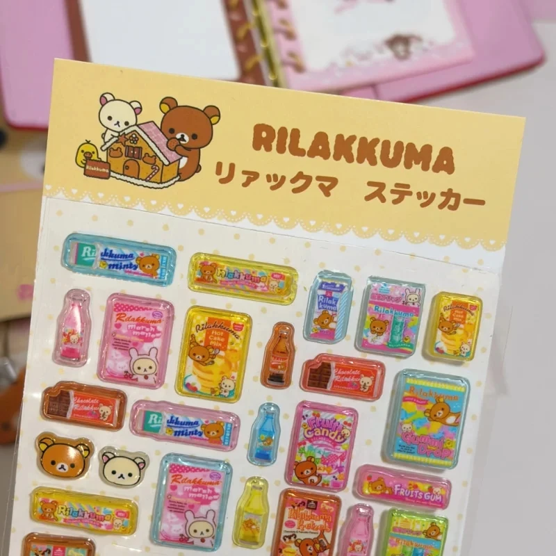 Neue Cartoon Rilakkuma Food Serie Dicke Bubble-Aufkleber Kreativität Mädchen DIY Handyhülle Dekoration Schüler Notizbuch Aufkleber Spielzeug – Detail 4
