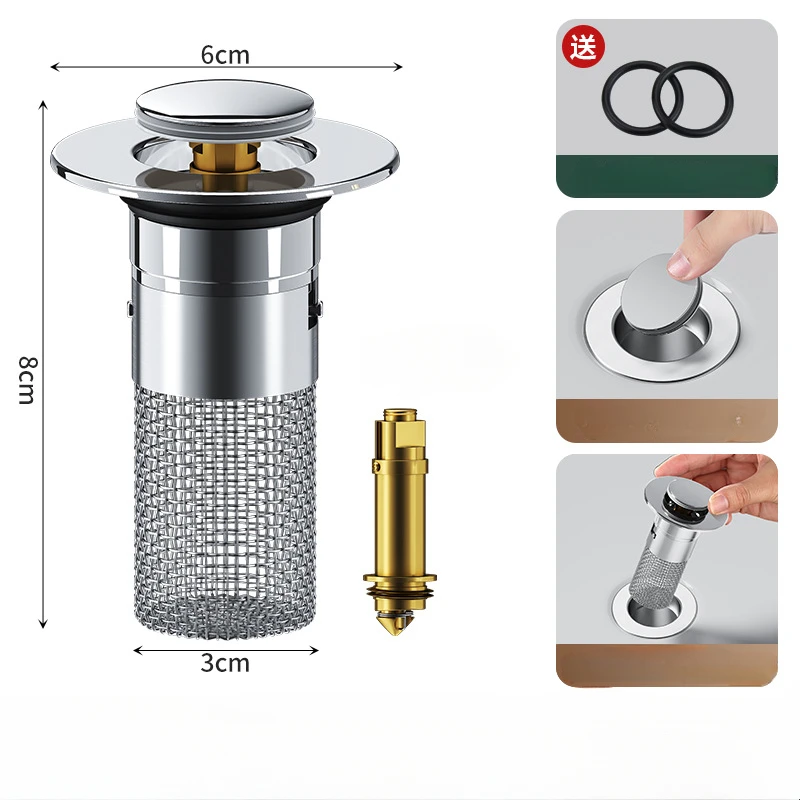 1/2PCS Sink Drains Filter Bathroom Pop-Up Sink Filter Plug Stopper Wash Basin Hair Catcher Strainer Stopper Kitchen Accessories sink filter,kitchen sink filter,sink strainer,hair drain catcher,kitchen sink strainer