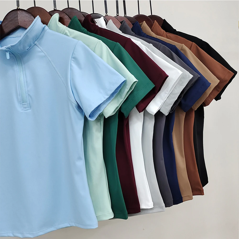 Quick Dry Short Sleeve Horse Riding t-shirt Female Horseback Riding Shirt Equestrian Show Shirt Equitation Clothing