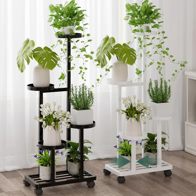 Floor Standing Plant Stand Multi-Tier Iron Flower Shelf for Living Room  Movable Succulent Display Rack Modern Balcony Organizer - AliExpress 1503