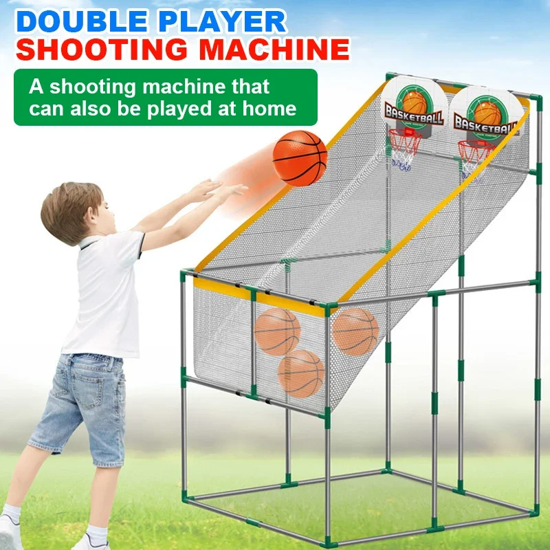 Children's Large Basketball Hoop Shooting Machine for 2 Sport Battle Interactive Indoor Outdoor Sports Competition Game