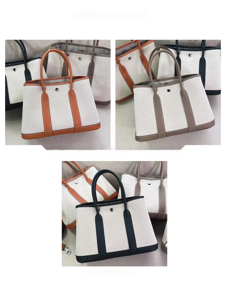 2024 neue kopf schicht rindsleder garten leinwand große kapazität Tongle freizeit handtasche schulter umhängetasche_voghion.com