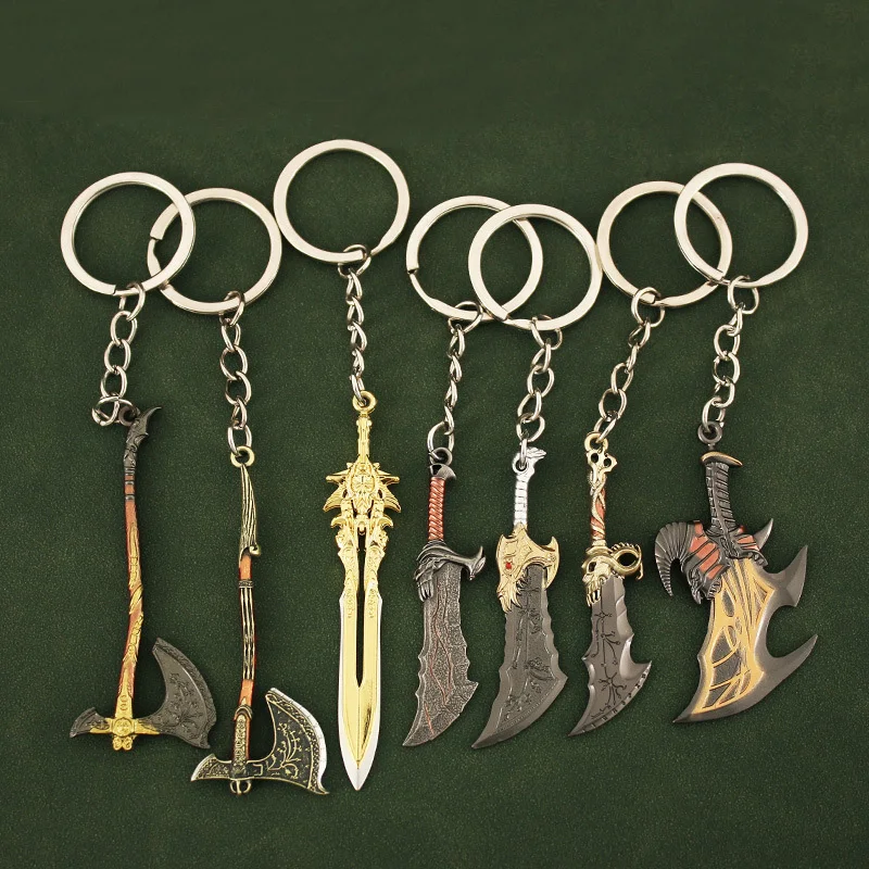  crafthand Kratos Weapon Blade of Olympus Vintage Keychain  Metallic Keyring Great Birthday Present for Friends Game Peripheral  Collection Backpack Pendant : Clothing, Shoes & Jewelry