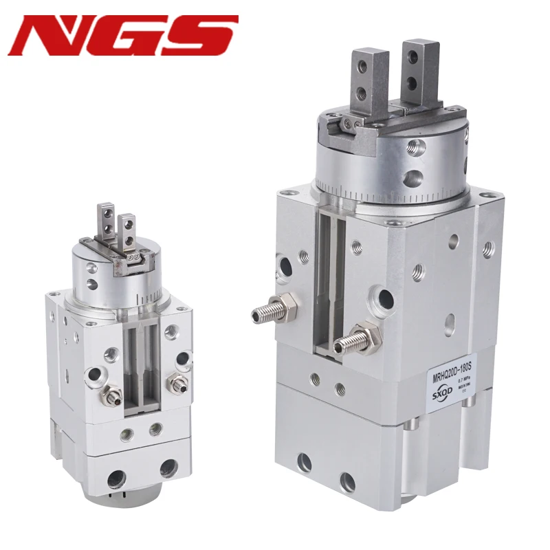 หัวจับแบบหมุน MRHQ16D-180S ตัวกระตุ้นลมแบบนิ้วมือ สำหรับงานอัตโนมัติ 10/16/20/25-90S 360 1