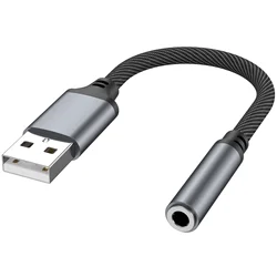 Universal Portable USB to 3.5mm Audio Adapter (Black)
