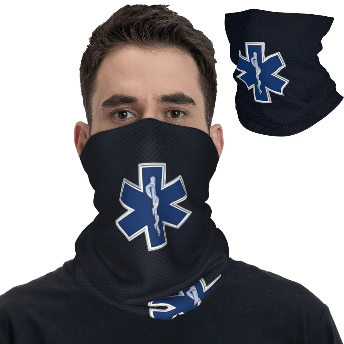 Paramedic Star Of Life Bandana Neck Cover Printed Emt Emergency Balaclavas Mask Scarf Headband Riding For Men Women Adult