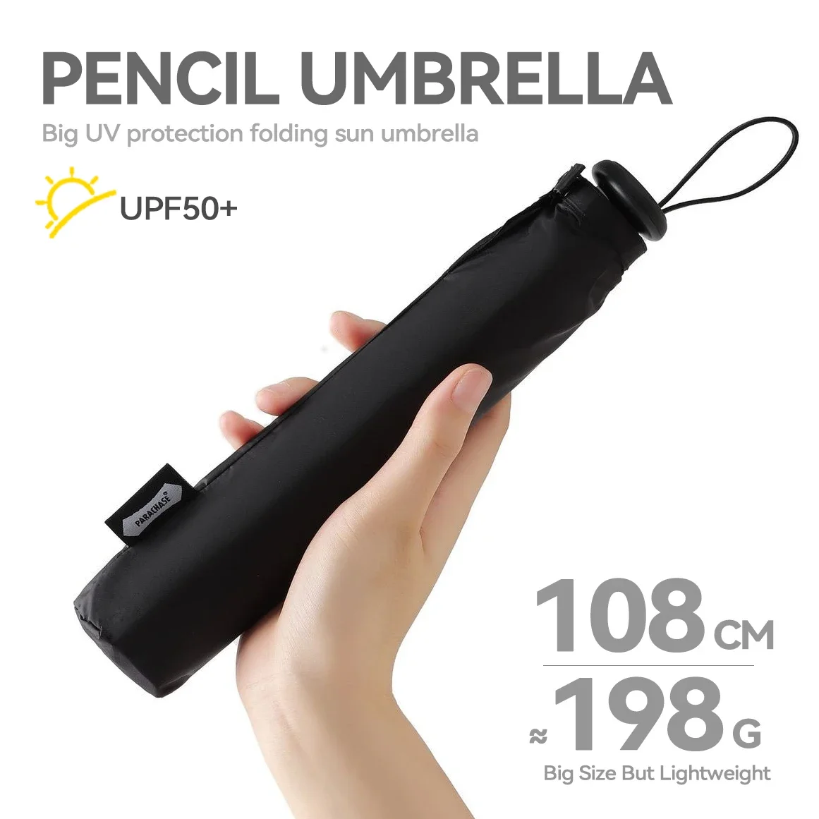 Sun Umbrella Parachase Big Windproof Carbon Fiber Lightweight UV Protection 108cm Large Folding Pencil Umbrella Woman folding umbrella,sun umbrella