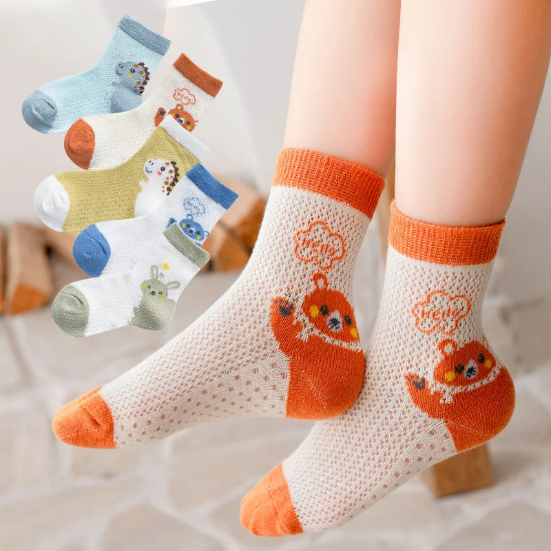 5pcs Baby Radish Socks Summer Combed Cotton Cartoon Accessories Baby Socks Cute Radish Newborn Socks 1-3 Year