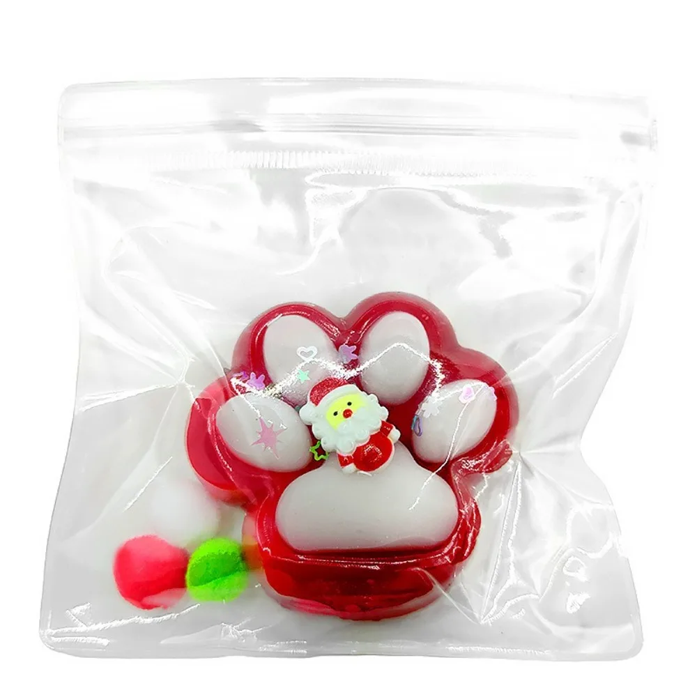 Santa Claus Deer Squeeze Cat Paw Toys Slow Rebound Christmas Gift Cat Claw Squishy Fidget Toy Silicone Relief Relax Toys 3