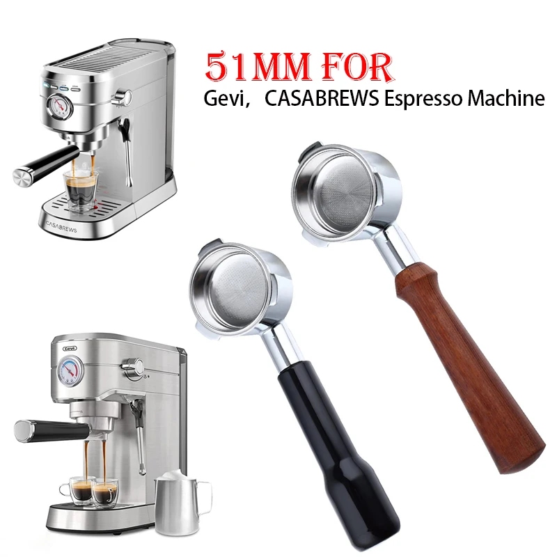 Portafiltro Per Macchina Caffè Cecotec E Casabrews - Doppio Beccuccio, Acciaio Inox E Manico In Legno - Foto 8