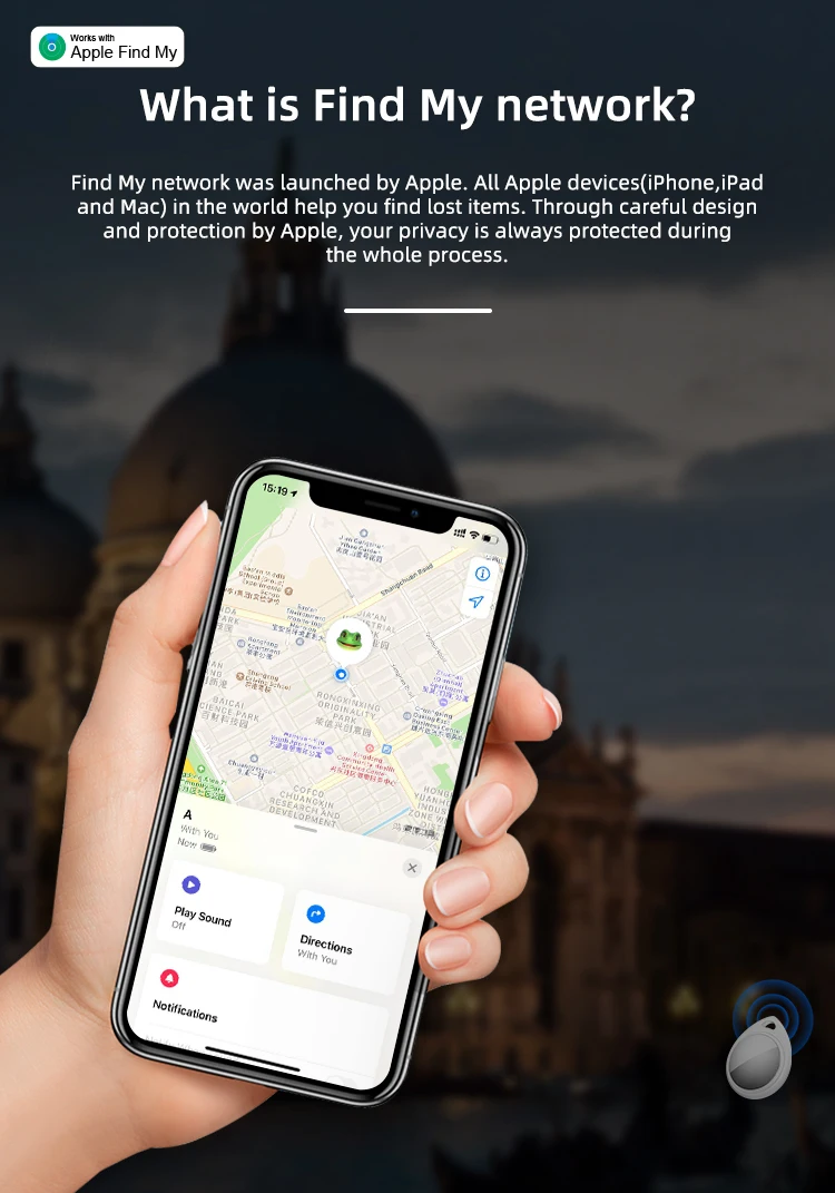 Timethinker Bluetooth GPS Tracker Tags Apple Find My APP ITag Anti Lost Smart Tag Key Card Finder IOS Pets