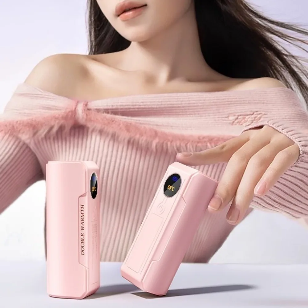 2 in 1 Magnetic Hand Warmer Rechargeable Three Heat Settings Electric Warm Treasure Digital Display Double-Sided Heating