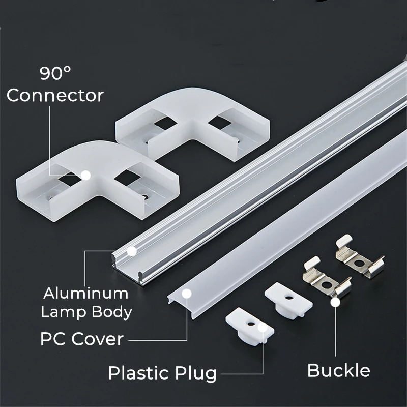 Led Strip Channel Diffuser U V Silver Aluminum Profile with Transparent/milky Pc Cover for Kitchen Cabinet Shelf Hard Bar Light led aluminum profile u w v with milky pc cover kitchen cabinet closet lamp led strip shelf light channel holder diffuser