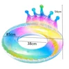 RainbowW Inflatable Pool Floats Crown Floating Ring Glitters Filled Durable Swimming Ring for Adult Summer Beach Pool Tube 33.5 3