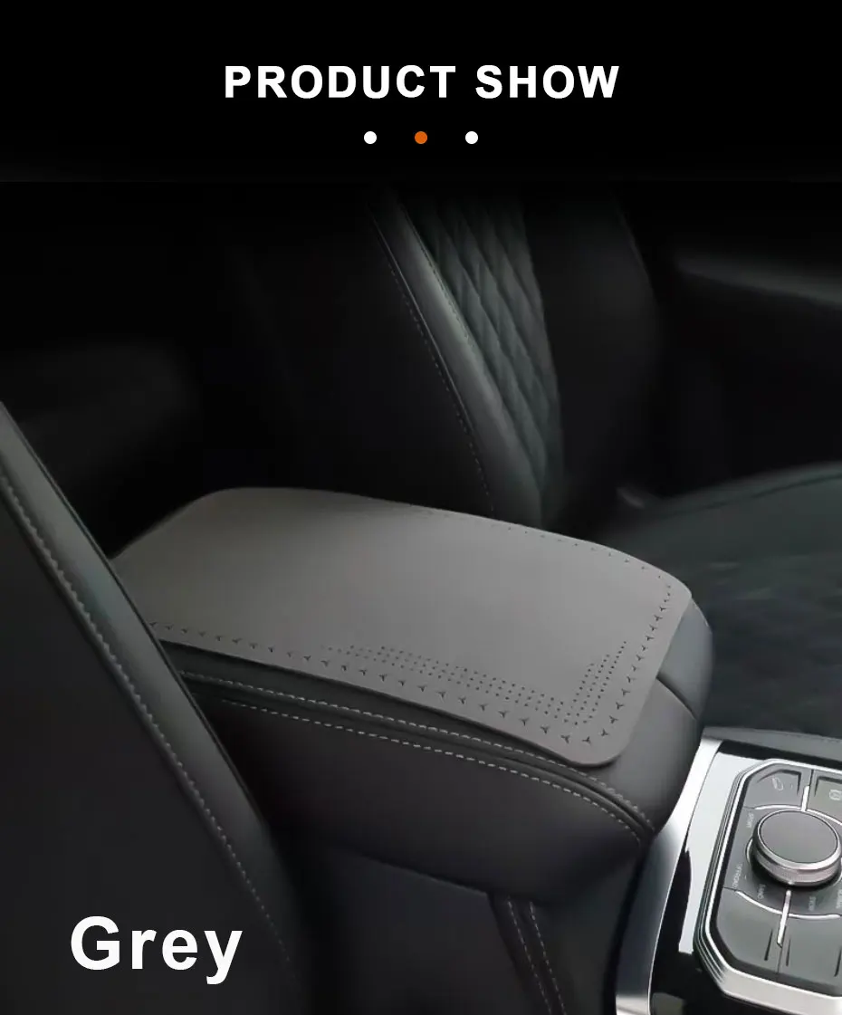 SEAMETAL Suede Leather Car Armrest Cover Mat Universal Waterproof Non-slip Auto
