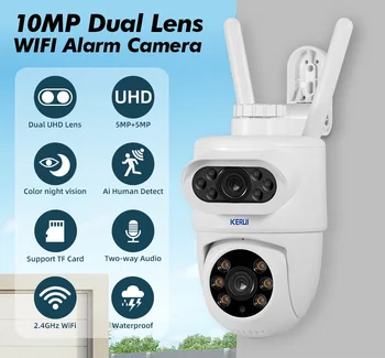 KERUI 10MP Dual Lens WIFI IP Camera PTZ Camera Work With Tuya Smart Auto Tracking Wireless Outdoor Surveillance CCVT Camera 1