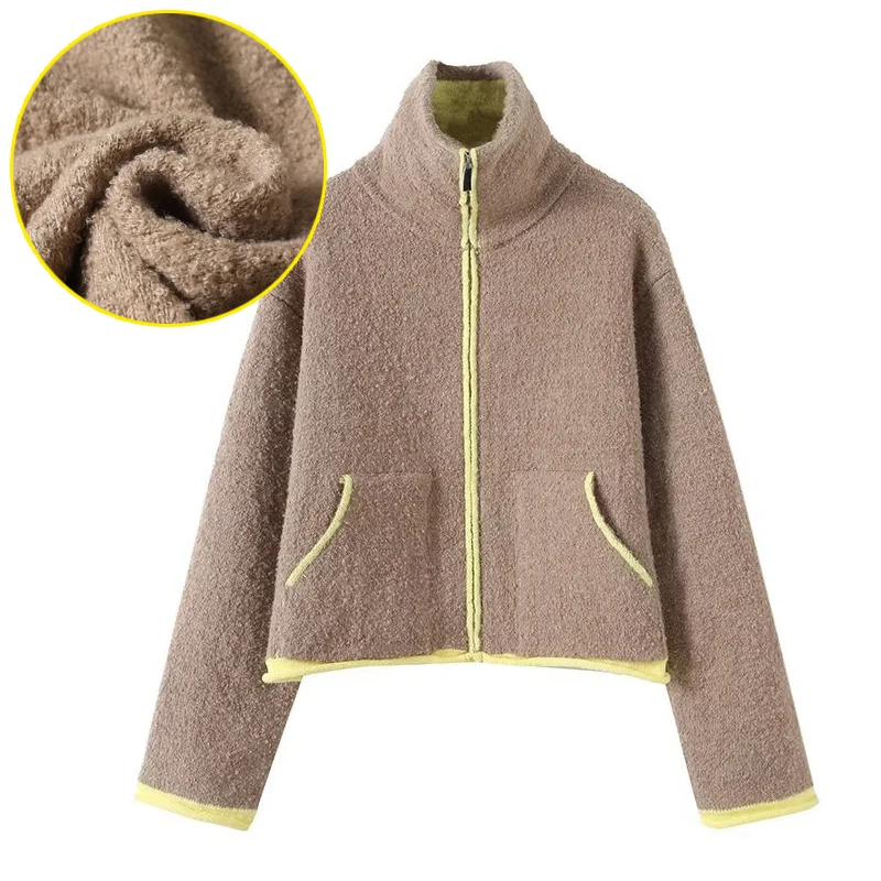 2026 Spring New Contrast Knitted Cardigan Jackets For Women Elegant Long Sleeve Pockets Zipper Sweater Street Lady Chic Outwear 17 S11793dbb5ac54a35b3344ce50c1bbd19M