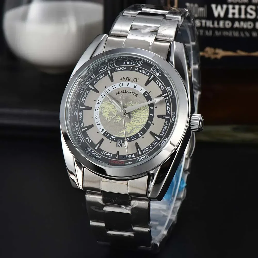 

Original Brand Watches For Mens Business Multifunction Full Stainless Steel Automatic Date Watch Classic Sports AAA Quartz Clock