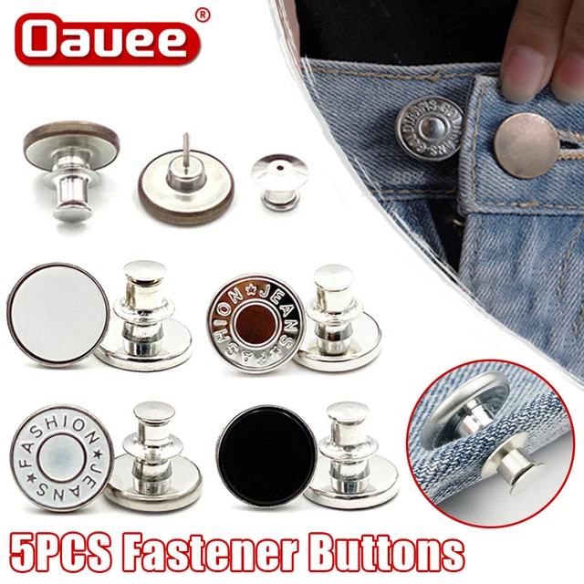 20PCS Snap Fastener Metal Pants Buttons for Clothing Jeans Adjust Button  Self Increase Reduce Waist 17mm Sewing Buttons