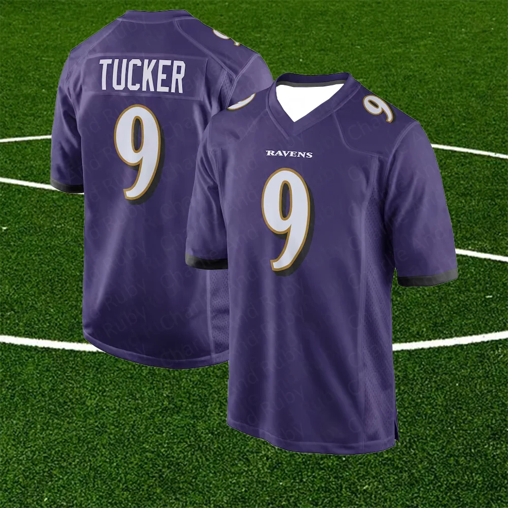 Purple Jersey No. 52/9/4 Classic Summer Short-Sleeved Outdoor Ray Lewis Justin Tucker Zay Flowers Baltimore Ravens Clothing 2