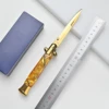 Italian AKC Golden Survival Tactics Outdoor Hunting 440C Blade Quick Open Military Folding Knife 1