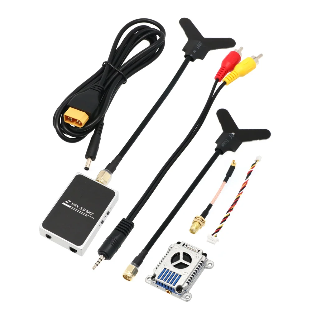 LST 3.3Ghz 3W 16CH Long Range Vtx / Vrx Audio Video Transmitter/Receiver With Cooling Fan For 7-13inch FPV Traversing Drone fpv transmitter receiver fpv accessories