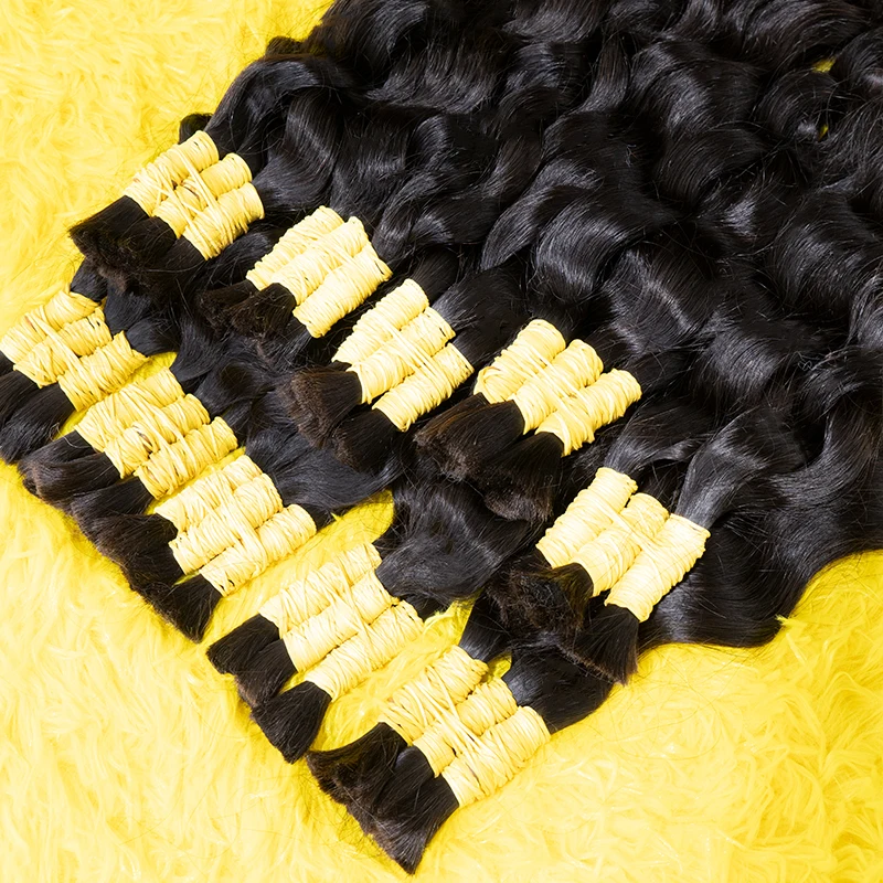 hair suppliers bulk Human Hair No Weft Full End Virgin Bulk Human Hair For Braiding More Opened Curly