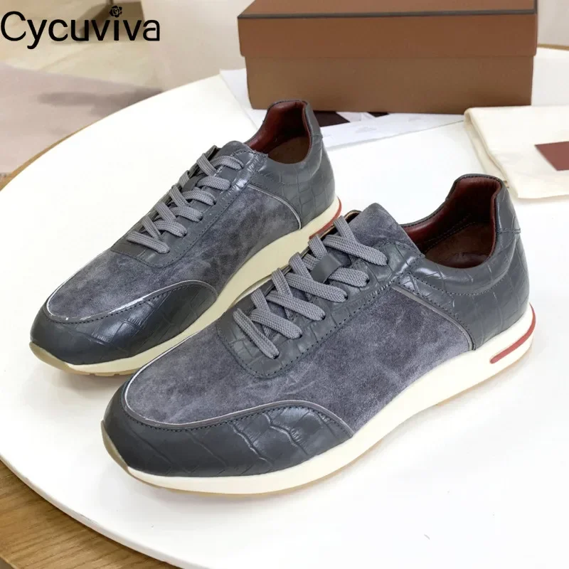 

Thick Sole Men Flat Casual Shoes Lace Up Patchwork Vulcanized Shoes Designer Platform Sneaker Male Summer Walk Brand Shoes Men