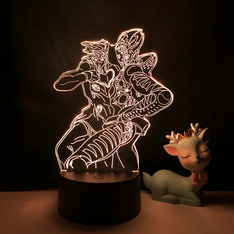 candle night Anime JoJo Bizarre Adventure 3d Lamp for Bedroom Decor Light Birthday Gift for Him JoJos Bizarre Adventure Led Light Manga dinosaur night light