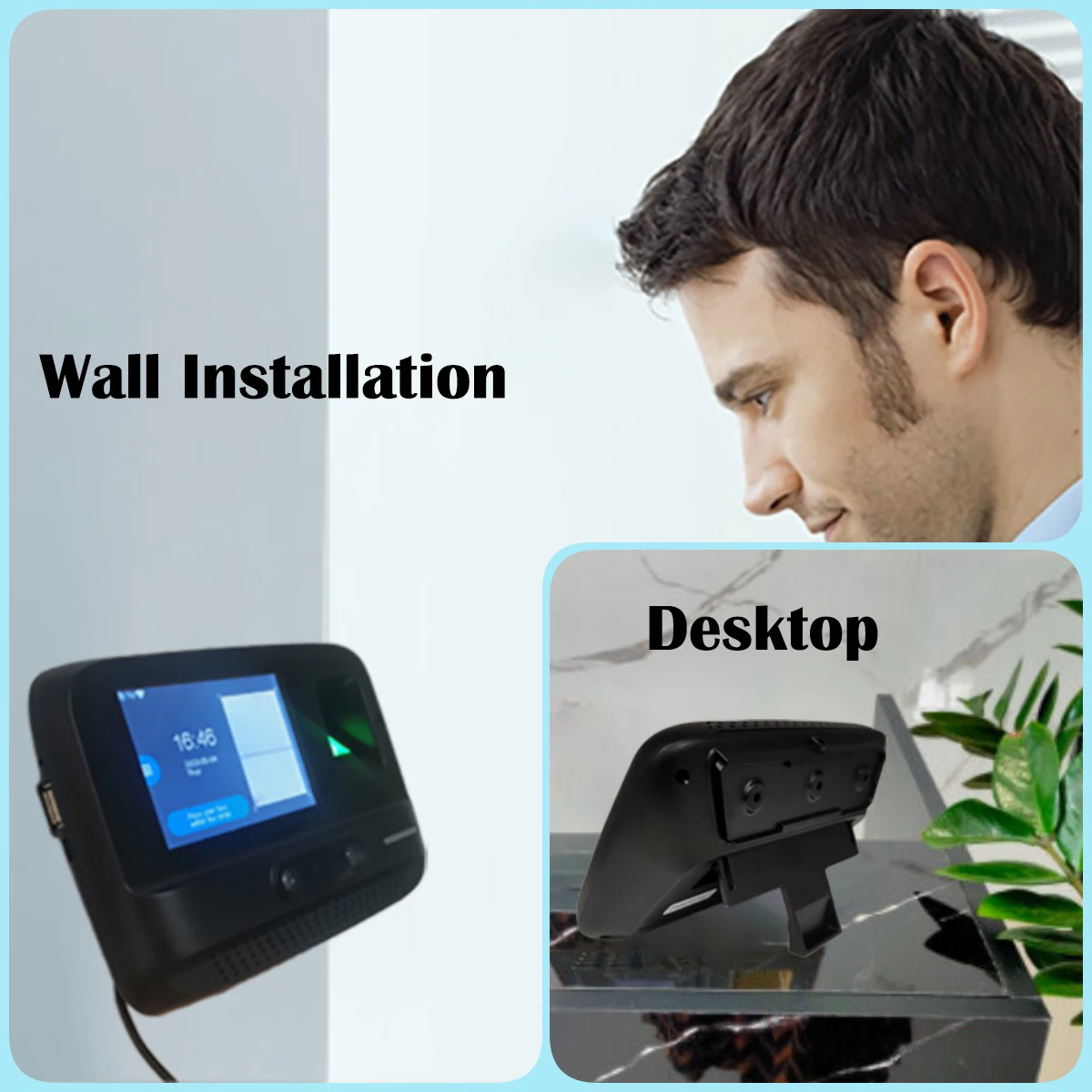 WiFi Facial Face Recognition Time Attendance Machine Desktop Fingerprint Card Empolyee Electronic Attendance Management System