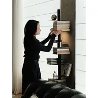 Bibliothèque rotative créative sur pied, Terrarium à plusieurs niveaux, organisateur de livres à domicile, supports de rangement d'étude minimalistes 6