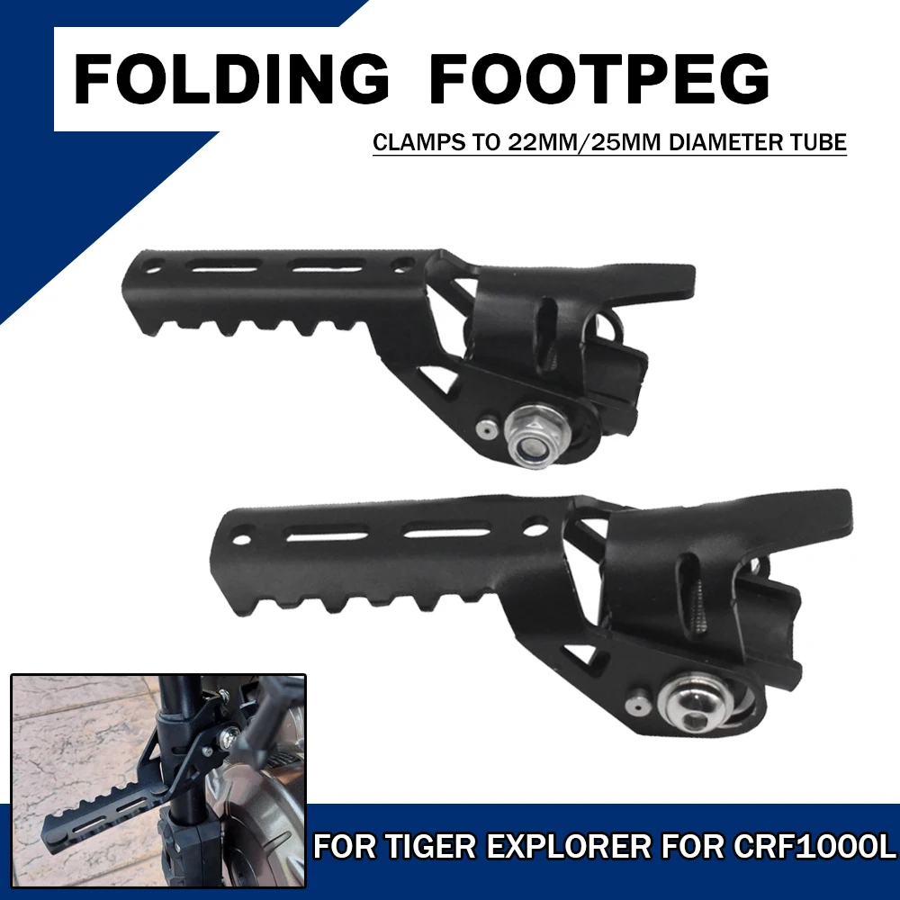 

For Honda CRF1000L Africa Twin ADV CRF1100L X-ADV Motorcycle Highway Footpegs Folding Footrests Clamp 22-25mm For Tiger Explorer