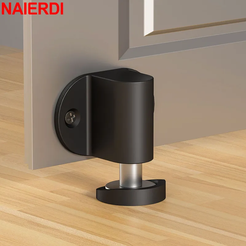 Naierdi-ajustável Zinco Liga Magnética Porta Rolha Non-punch Porta Titular à Prova de Água Prata Parar Móveis Porta Hardware