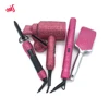 4 Piece Hair Tools Set Rhinestone Flat Iron Heating Comb Hair Blow Dryer Set Bling Hot Tools Set for Hair Stylist 6