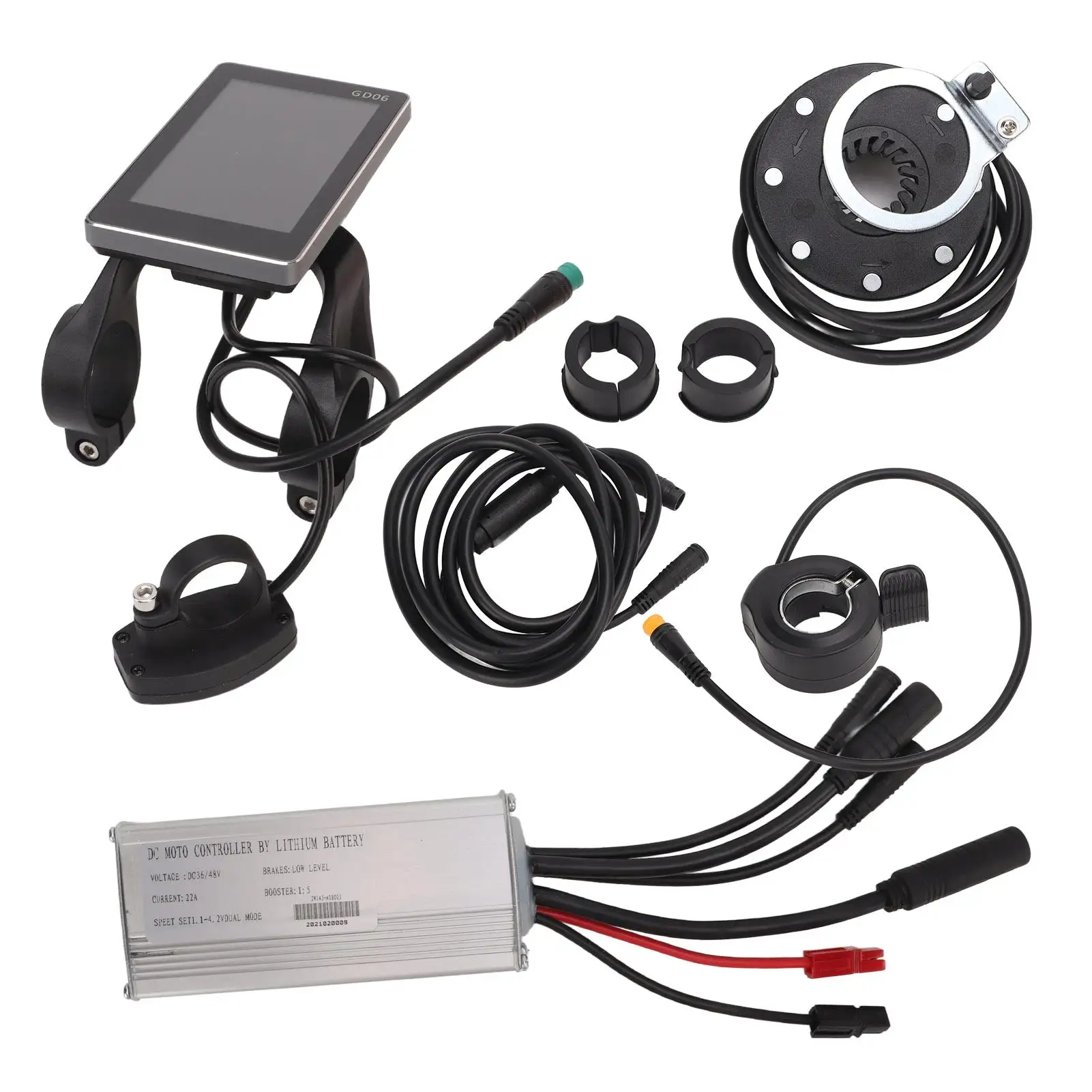 Electric Bike Conversion Kit 22A Controller GD06 Display Aluminum Alloy Shell for 500W Motor