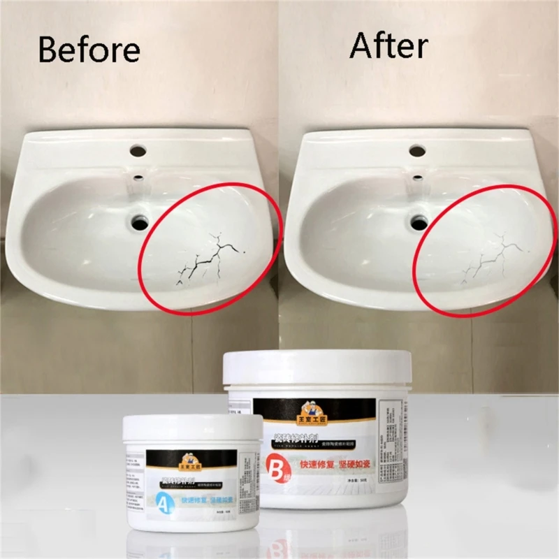 

Ceramic Paste Floor Tile Adhesive Tile Repair Agent Tub Tile and Shower Repair Kits Porcelain-Repair for Crack Chip 2pcs