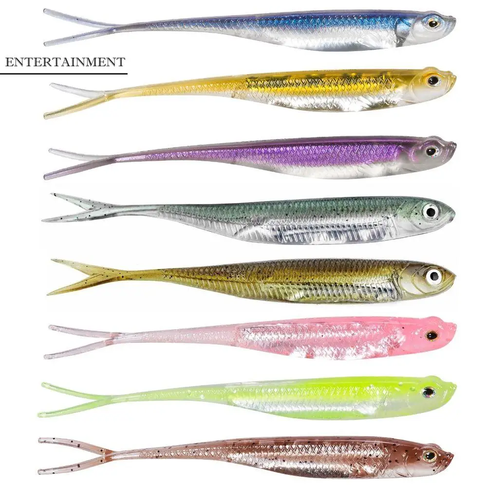 Esche A Coda Forked Esche Artificiali In Silicone Per Pesci 5 Pezzi Soft Fluke Swimbaits Jerkbaits Attrezzatura Da Pesca