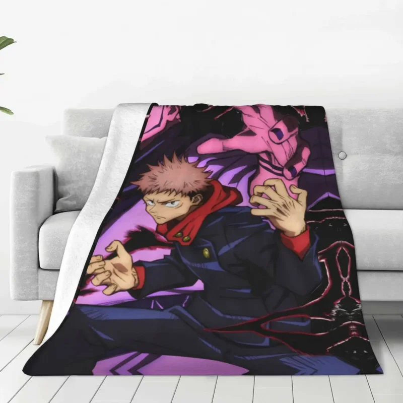 

Yuji Itadori Jujutsu Kaisen Anime Blanket Flannel Gojo Satoru Manga Ultra-Soft Throw Blankets for Outdoor Travel Bedroom Quilt